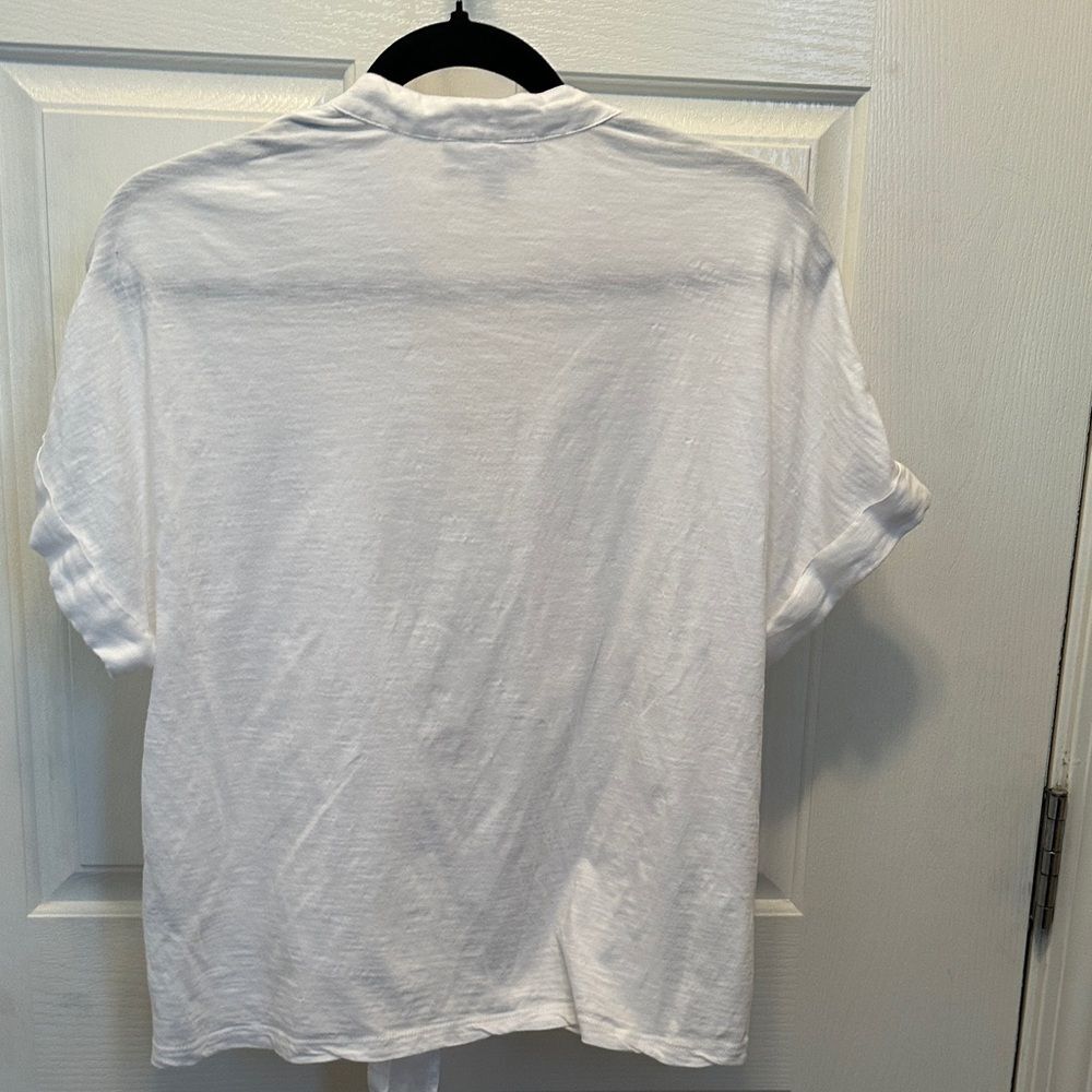 Charter Club Luxury Linen Blouse Tie Front Cotton and Linen Size Small - Picture 4 of 6